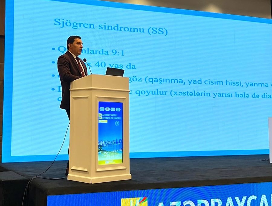 Op. Dr. Səlahəddin Təhməzov Azərbaycan Milli Revmatologiya Konqresində “Sjögren sindromu” mövzusunda çıxış edərkən